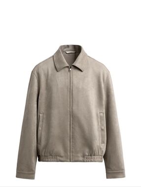 ZARA Light Taupe Zip Jacket Medium